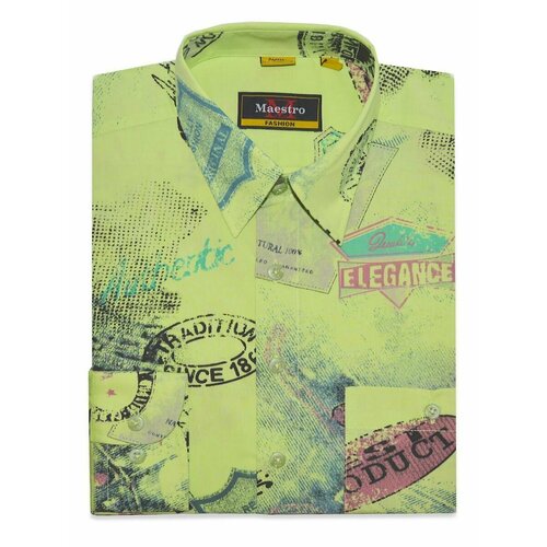 Рубашка Maestro, размер 40/XS/164-170/37 ворот, зеленый