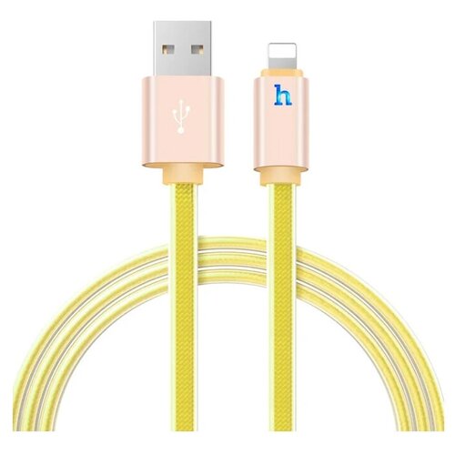 Кабель Hoco UPL12 Metal Jelly Knitted USB - Lightning (200), 1.2 м, золотистый