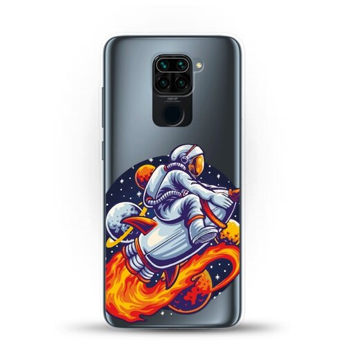 фото Силиконовый чехол астронавт на ракете на xiaomi redmi note 9 andy & paul