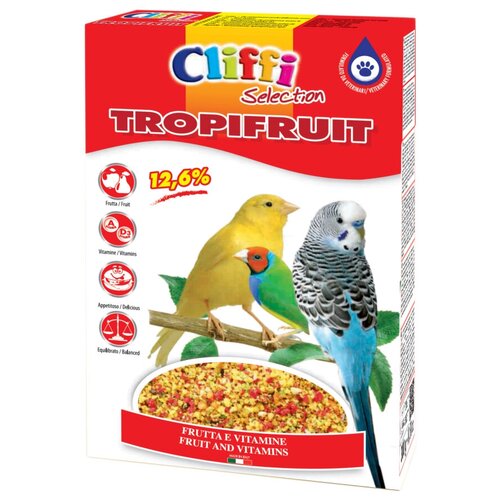 Cliffi корм Selection Tropifruit для зерноядных птиц, 300 г cliffi италия cliffi италия яичный корм с овощами для всех зерноядных птиц 300 г