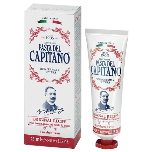 Pasta del Capitano 1905 Original Recipe Зубная паста Оригинальный рецепт, от налета и кариеса, с гвоздикой и корицей, 75 мл