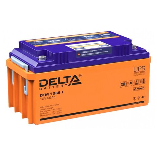 Аккумуляторная батарея DELTA Battery DTM 1265 I 12В 65 А·ч аккумуляторная батарея delta battery dtm 12100 i 12в 100 а·ч