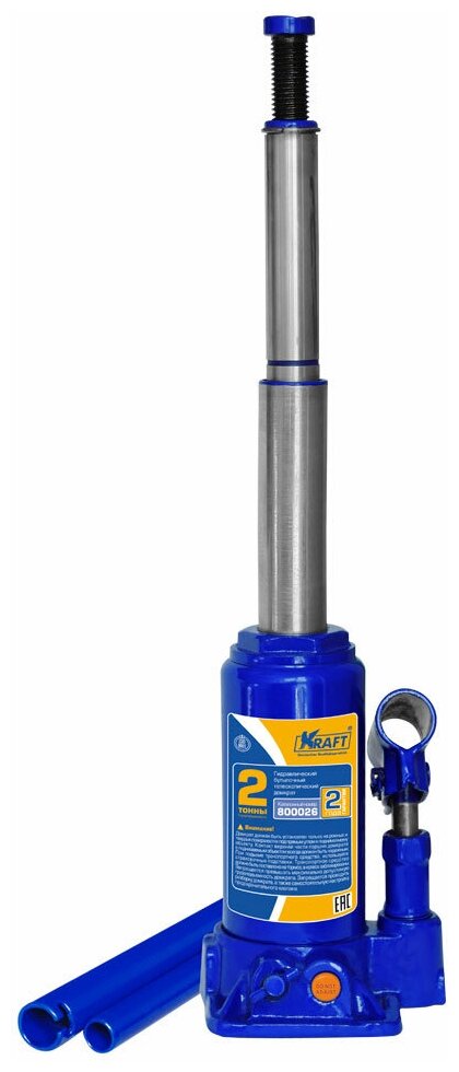 Домкрат бутылочный гидравлический KRAFT KT 800026 (2 т)