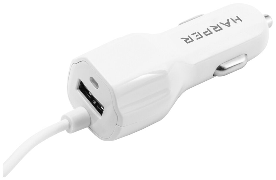 Harper Автомобильное зарядное устройство CCH-3115 white 1 USB-порт, 2.1А, кабель lightning;