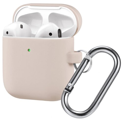 фото Чехол для apple airpods 1/2 силиконовый innozone hang case - песочно-розовый (ap2-20c-mk-16)