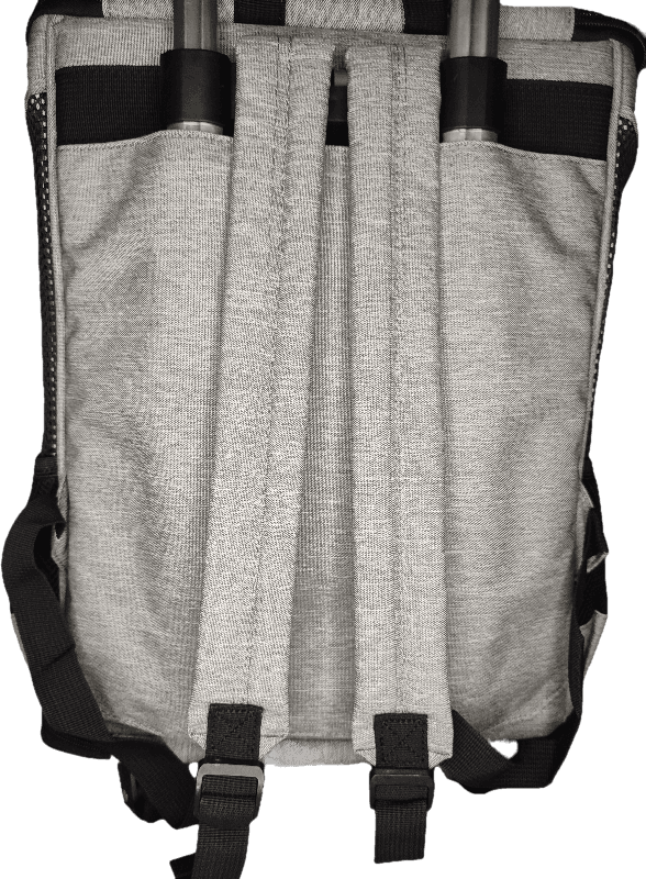 Сумка рюкзак переноска для животных на колесах, серая - фотография № 8