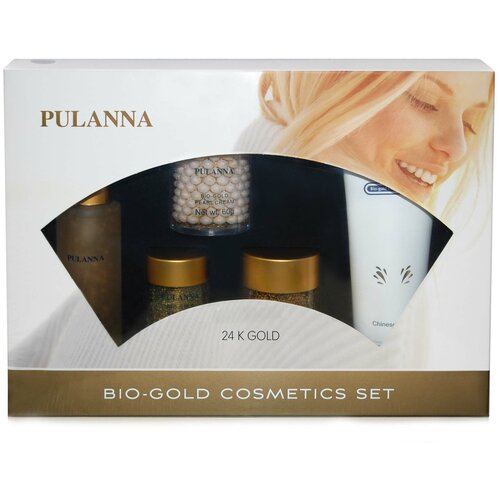 PULANNA Подарочный набор для лица Био-Золото - Bio-gold Cosmetics Set гель для глаз pulanna био золотой гель для век bio gold essence