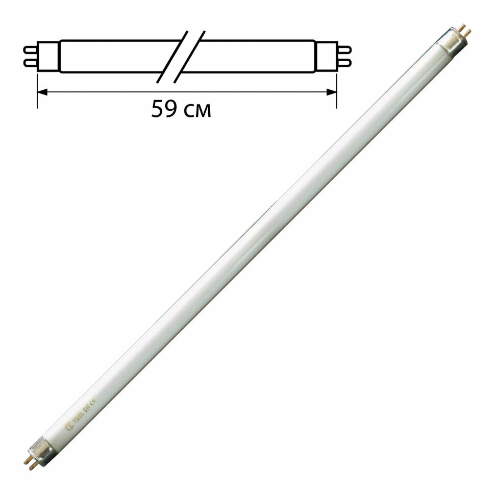 Лампа люминесцентная OSRAM L18/640, 18 Вт, цоколь G13, в виде трубки, длина 59 см, хол. белый свет, 450326