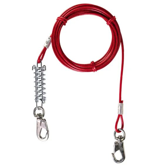 Трос для собак Trixie Tie Out Cable, размер 15м, красный - фотография № 4