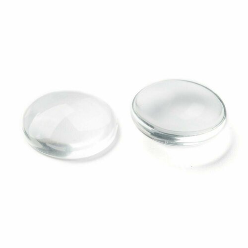 Кабошоны стеклянные круглые, 20 шт, прозрачный, 20х5.5 мм