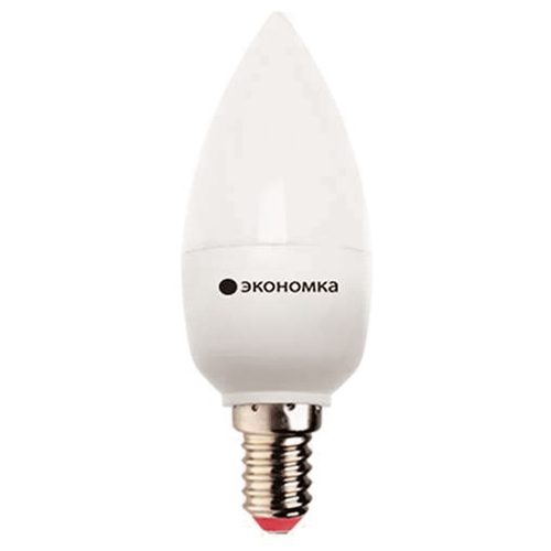 Лампа светодиодная экономка, E14, 7 Вт, 220В (свеча С37, свет: теплый белый)