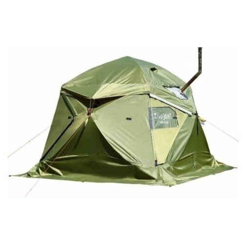 Палатка для рыбалки четырёхместная ЛОТОС Кубозонт 4у, зеленый палатка четырёхместная лотос куб 4 компакт лонг белый зеленый