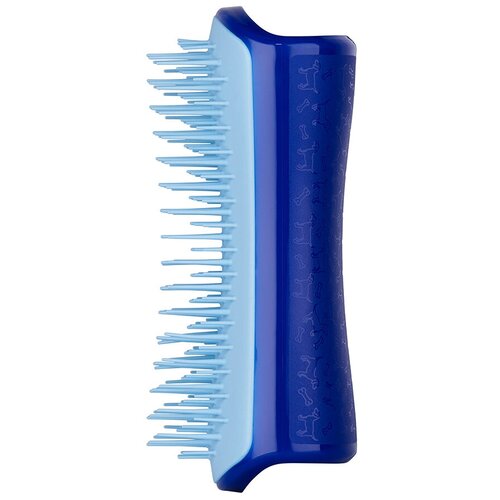 Массажная щетка PET TEEZER Small De-shedding  & Dog Grooming Brush, синий/голубой
