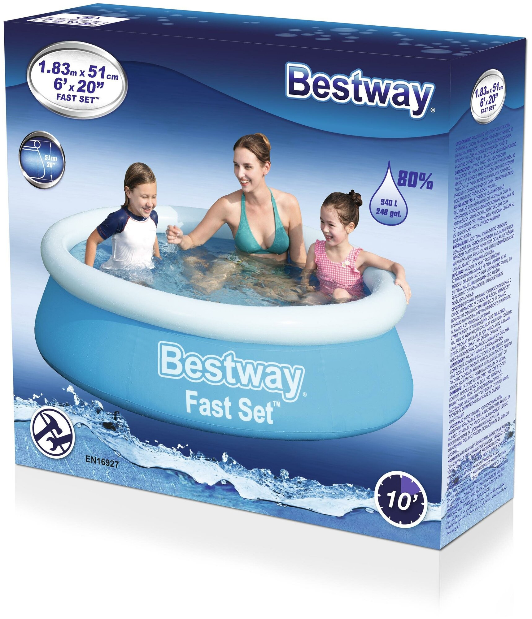 183 х 51 см Бассейн , Bestway, 57392 - фотография № 7