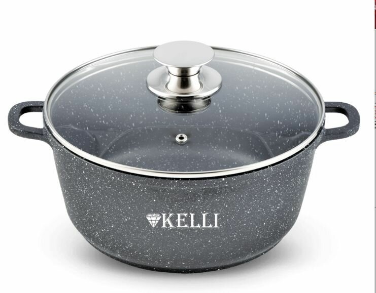 Кастрюля KELLI KL-4022-16 16 л серый