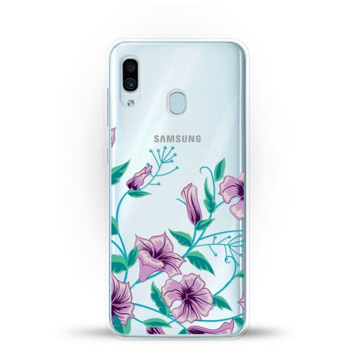 фото Силиконовый чехол фиолетовые цветы на samsung galaxy a20 andy & paul