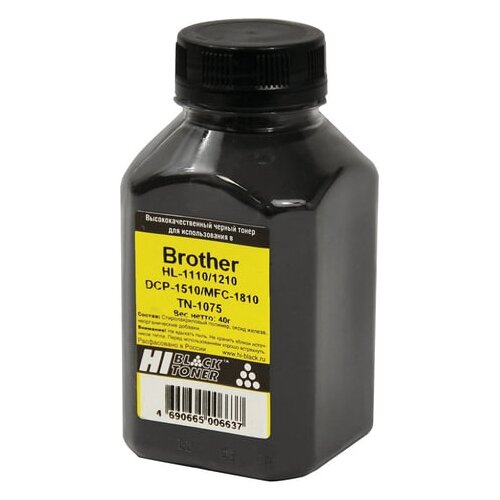 Тонер HI-BLACK для BROTHER HL-1110/1210/DCP-1510/MFC-1810, фасовка 40 г, 99122149006 - 2 шт. тонер картридж cactus cs tn1075 черный hl 1110 1112 1510 1512 1810 1815 1000стр