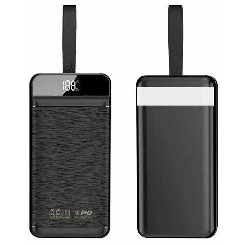 Внешний аккумулятор power bank повер банк портативный аккумулятор дисплей 60000 mAh 3 разъема для зарядки быстрая зарядка 30 черный 290100₽