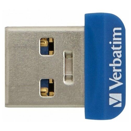 Флешка Verbatim Store 'n' Stay NANO USB 3.0 64 ГБ, синий verbatim nano store n stay 32gb usb 3 0 flash drive