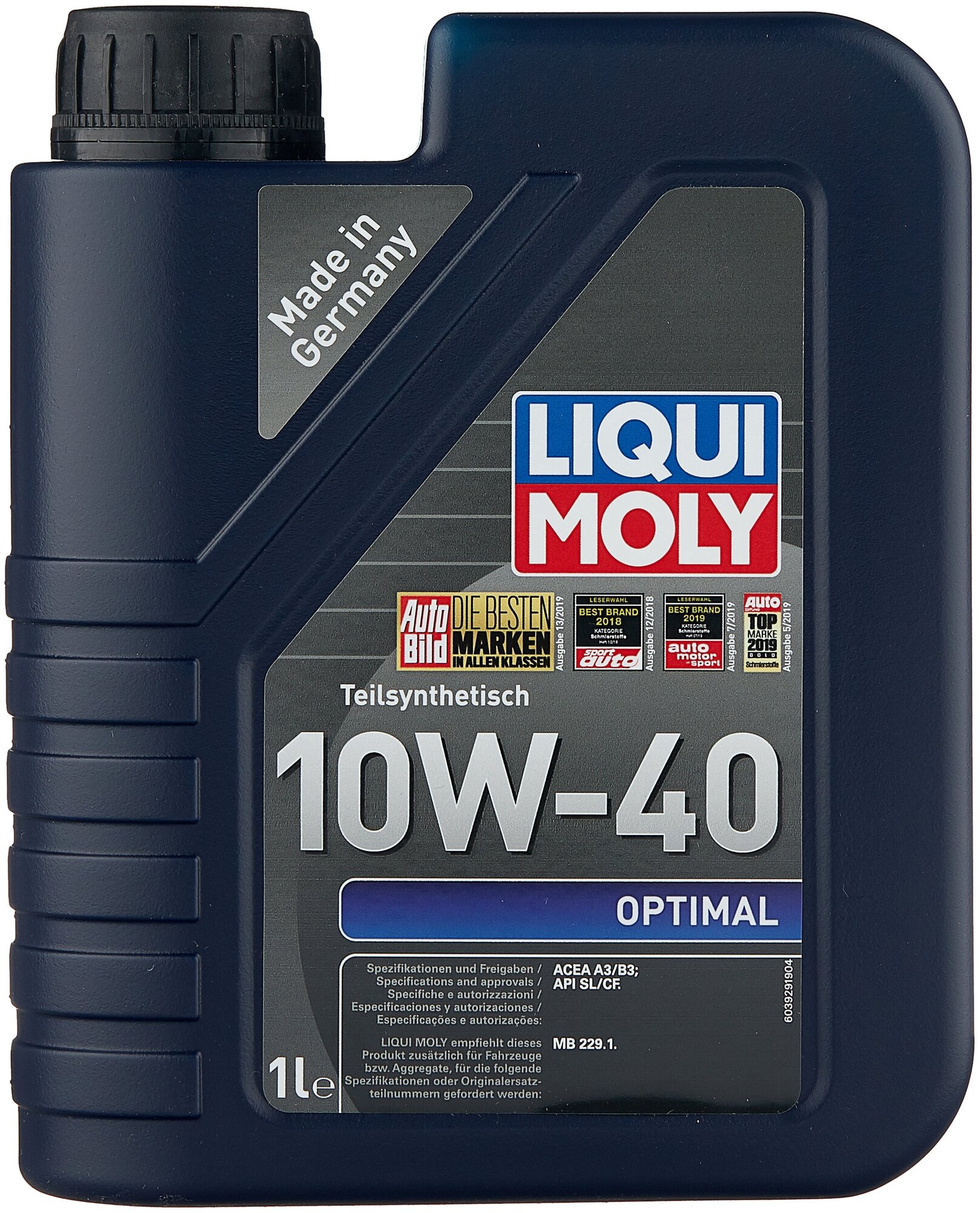 HC-синтетическое моторное масло LIQUI MOLY Optimal 10W-40