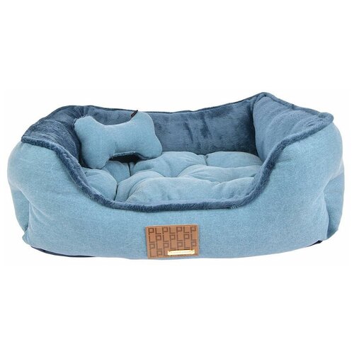 Лежак для собак и кошек Puppia Presley 54х47х17 см 54 см 47 см голубой 17 см