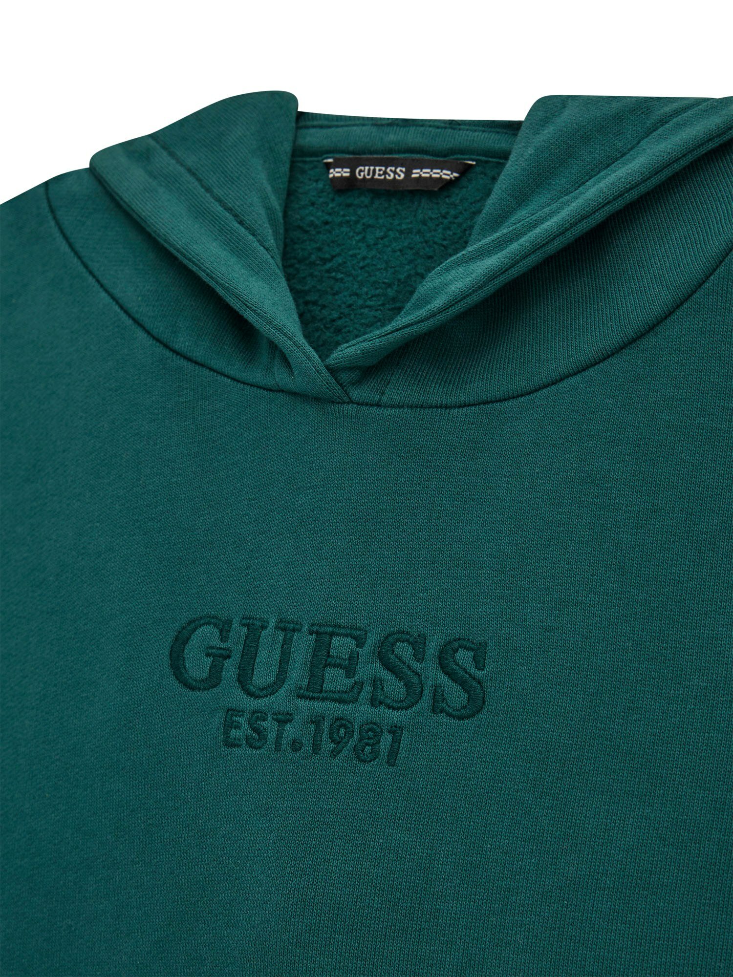 Толстовка GUESS OVERSIZE HOODED LS ACTIVE TOP, размер 7 лет, зеленый, — фото 1