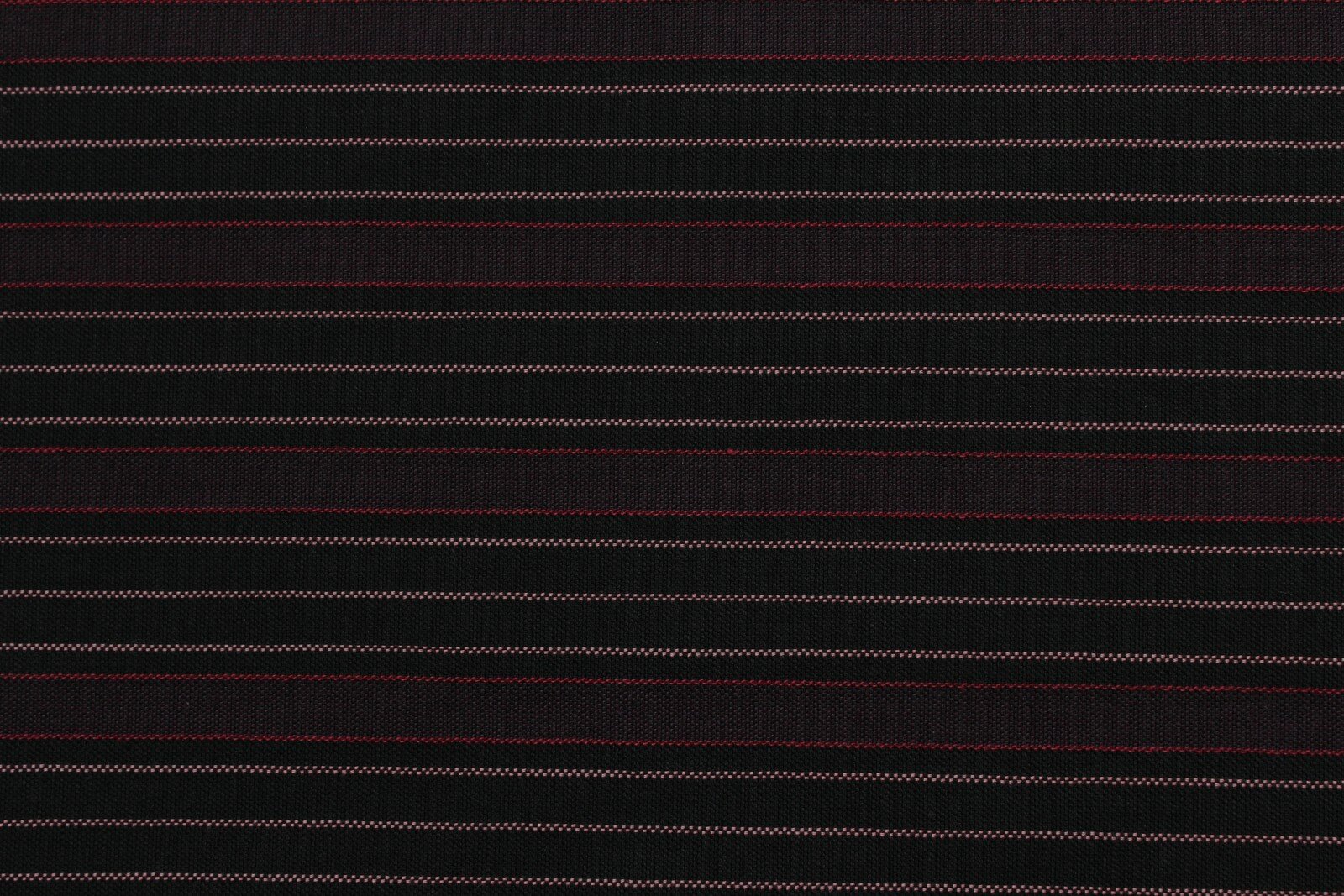 Ткань Хлопок костюмный плотный черного цвета в бордовую полоску, ш140см, 0,5 м