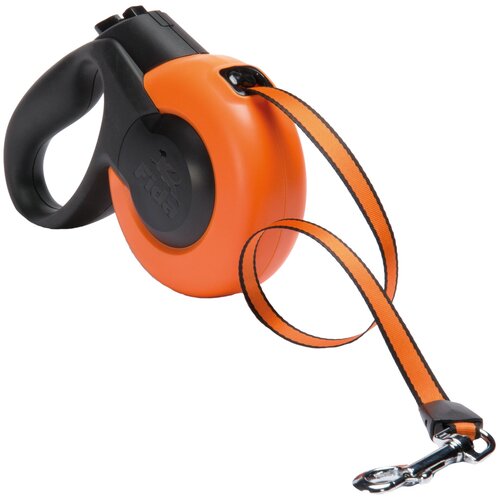 Поводок-рулетка для собак Fida Mars ленточная (XS) оранжевый/черный 3 м