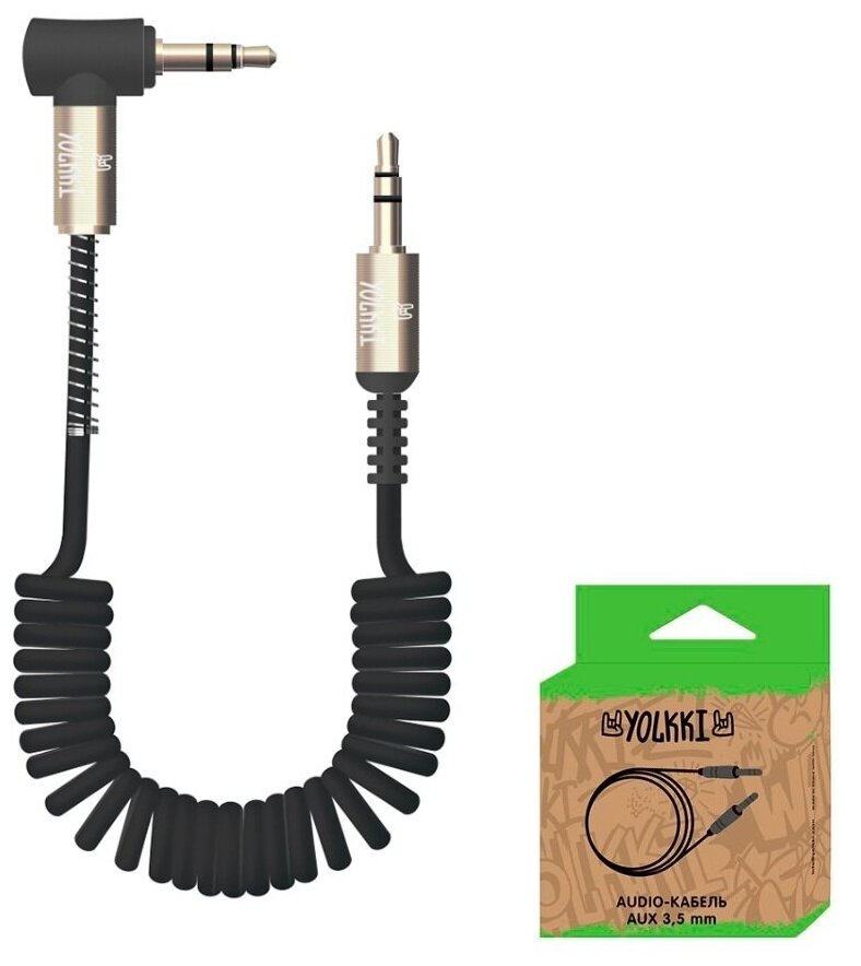 фото Аудио-кабель YOLKKI Drum (коробка) черный (1,8м)