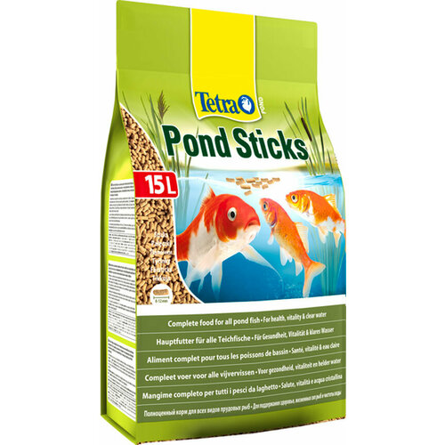 TETRA POND STICKS корм гранулы для прудовых рыб (15 л х 2 шт) tetra pond multimix корм для пруд рыб гранулы хлопья таблетки гаммарус 10 л