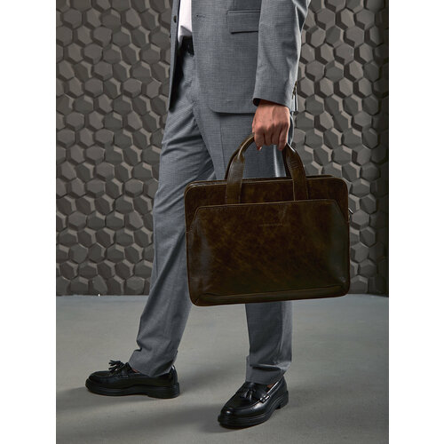 Портфель Igermann фактура гладкая коричневый 22290₽