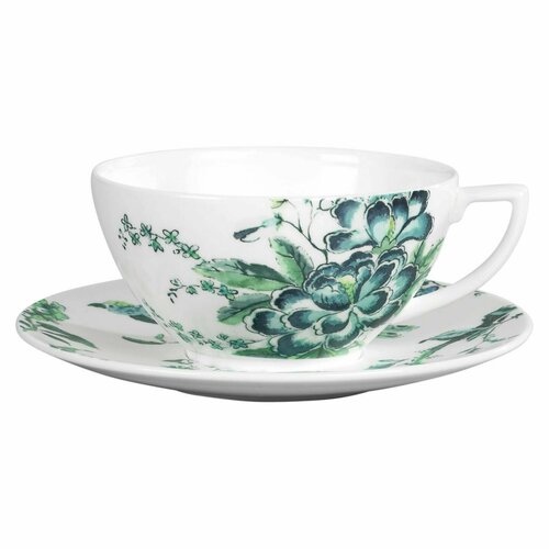 Чайная пара WEDGWOOD Jasper Conran Chinosserie White, 254 мл, костяной фарфор, цвет разноцветный (1053486)