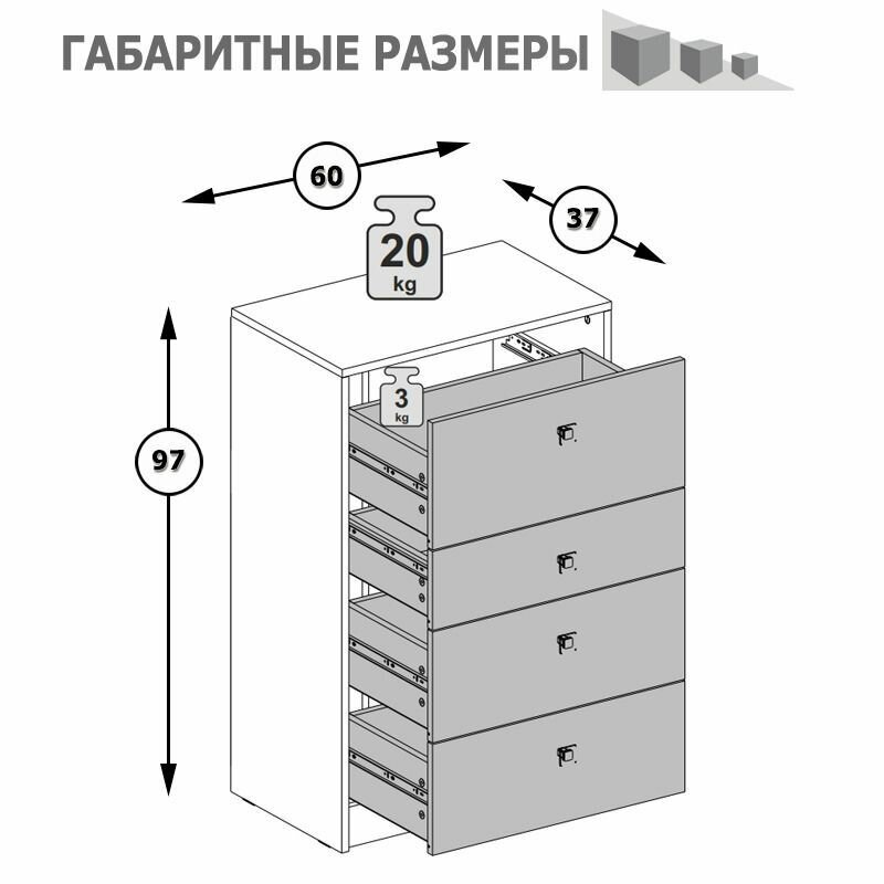 Комод Альфа цвет солнечный свет/белый премиум/стальной серый/тёмно-серый - фотография № 12