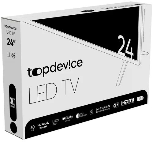 24" Телевизор TopDevice LE-24T1 2022 LED HDR