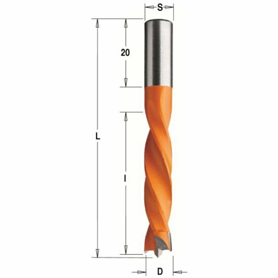 Сверло для присадочного станка Cmt HW 5x40x67 Z=2+2 S=8x20 LH, 307.050.12