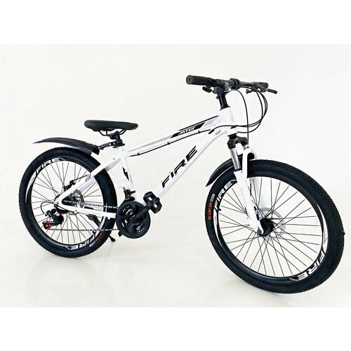 Велосипед алюминиевый взрослый горный 26 FIRE 2024 рост 150-170скоростной велик взрослый мужской женский подростковыйhardtailспортивный с амортизациейдисковый белый 1406100₽