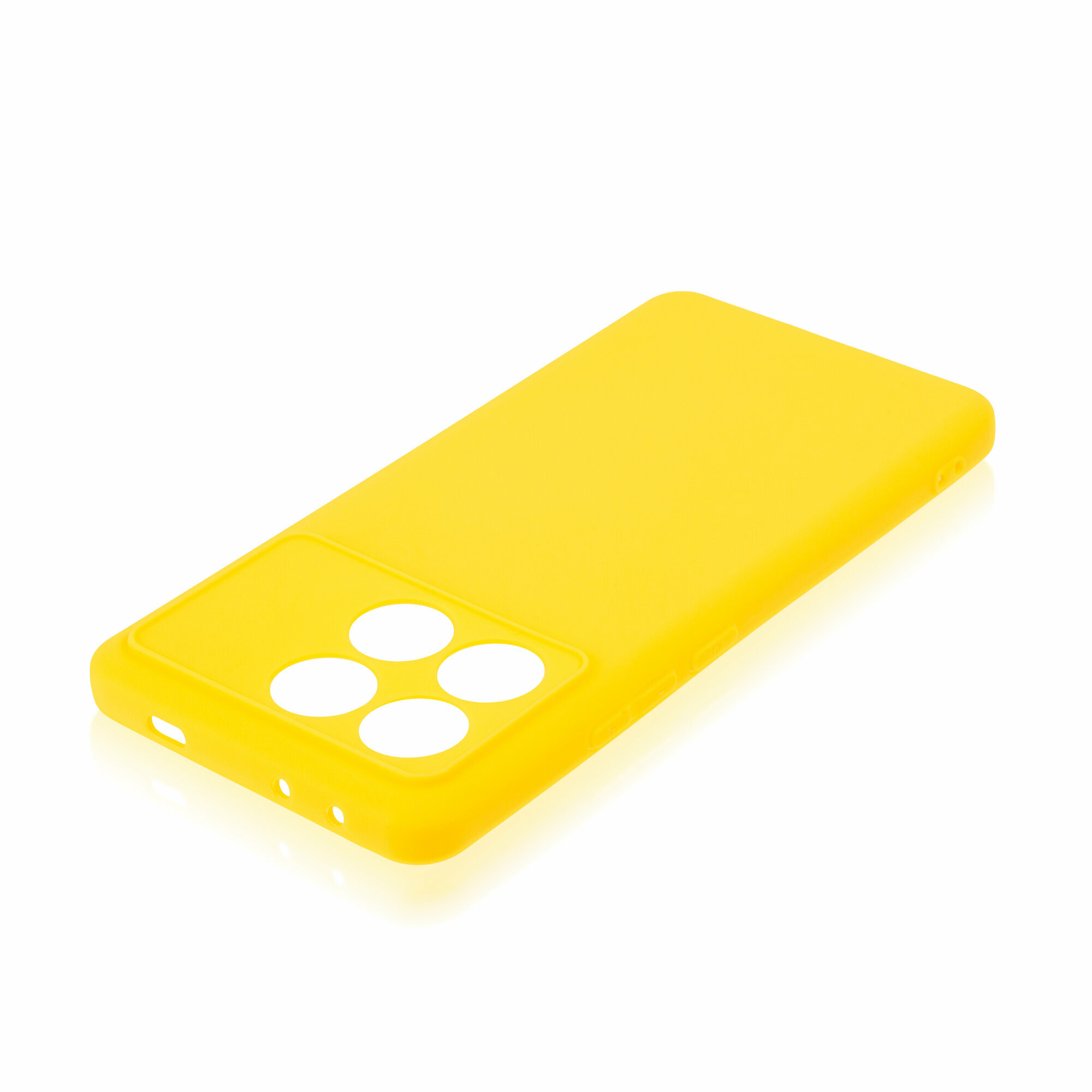Матовый силиконовый чехол BROSCORP на Xiaomi Poco X6 Pro и Redmi K70E (Сяоми Поко Х6 Про и Редми К70Е), тонкий, желтый — фото 1