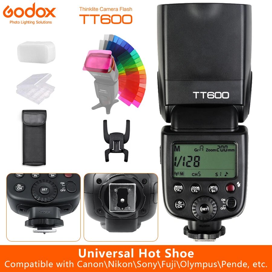 Беспроводная вспышка Godox TT600 для Canon Nikon Sony Pentax Olympus Fujifilm, TT600 for Universal
