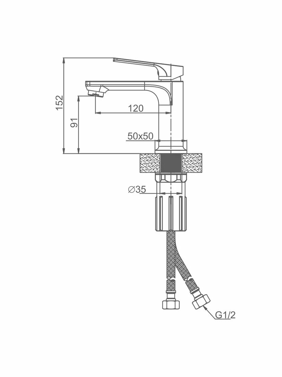 Смеситель для раковины Splenka, S30.10.09, латунь, в цвете графит — фото 1