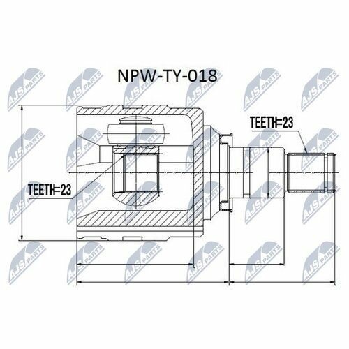 ШРУС Nty NPWTY018 для Toyota Corolla, RAV 4 I
