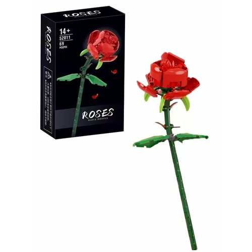 Конструктор цветы Красная Роза 69 деталей 52011 300₽