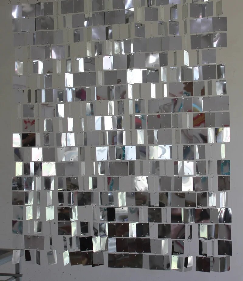 Светоотражающая серебряная занавеска FAWNUOS 10 strips 100cm, Silver