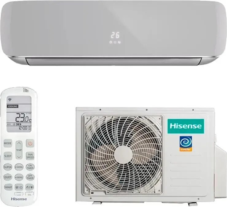Hisense Silver Crystal Super DC Inverter AS-10UW4RVETG01(S) настенная, до