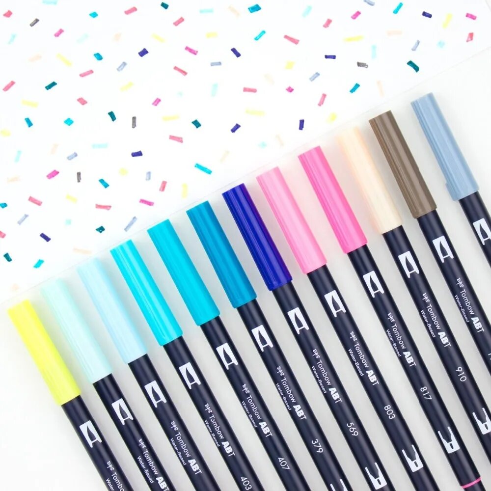 Маркер-кисть двусторонний на водной основе Tombow ABT N75 холодный серый 3 - фото №2