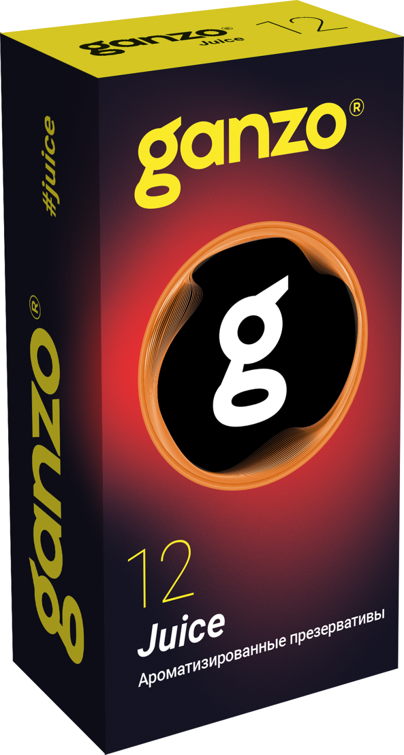 Презервативы Ganzo Juice, ароматизированные, латекс, 18 см, 12 шт