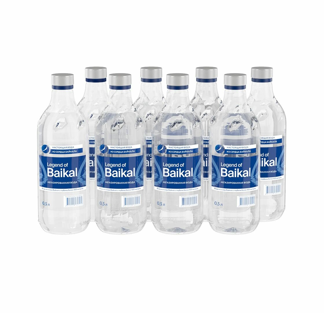 Вода питьевая "Легенда Байкала", негазированная, стекло 0,5 л. х 8 шт.