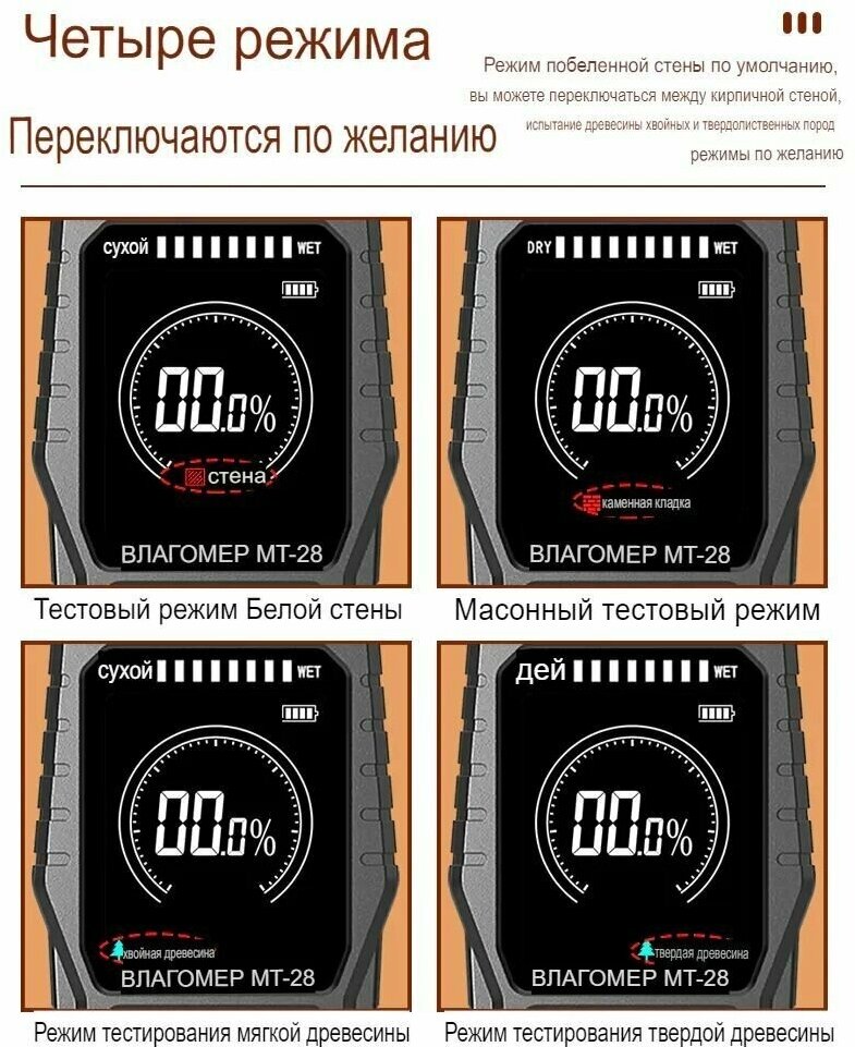 Гигрометры И Влагомеры Бесконтактный измеритель влажности древесины R & D MT28C, гигрометр