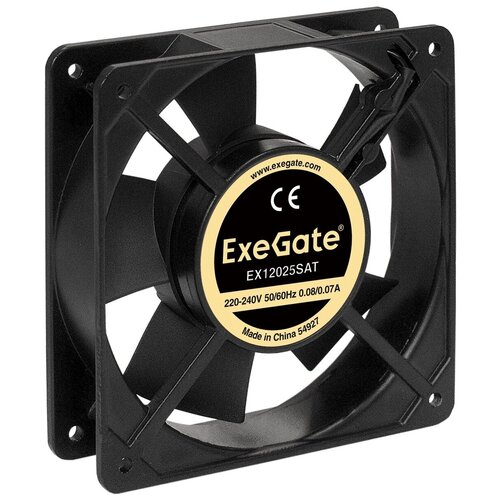 Вентилятор 220В ExeGate EX289016RUS EX12025SAT (120x120x25 мм, Sleeve bearing (подшипник скольжения), клеммы, 2100RPM, 32dBA)