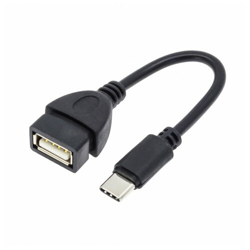 Кабель OTG USB-Type-C, 0.1 м, черный кабель otg usb microusb длина 10 см черный