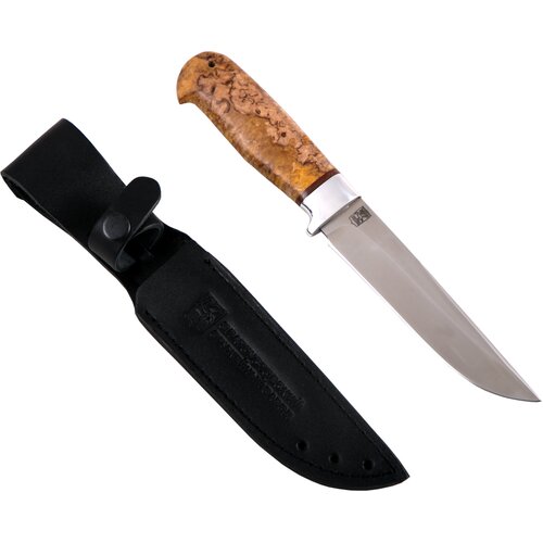 Нож Лиса (S390, карельская береза стабилизированная-ал.)